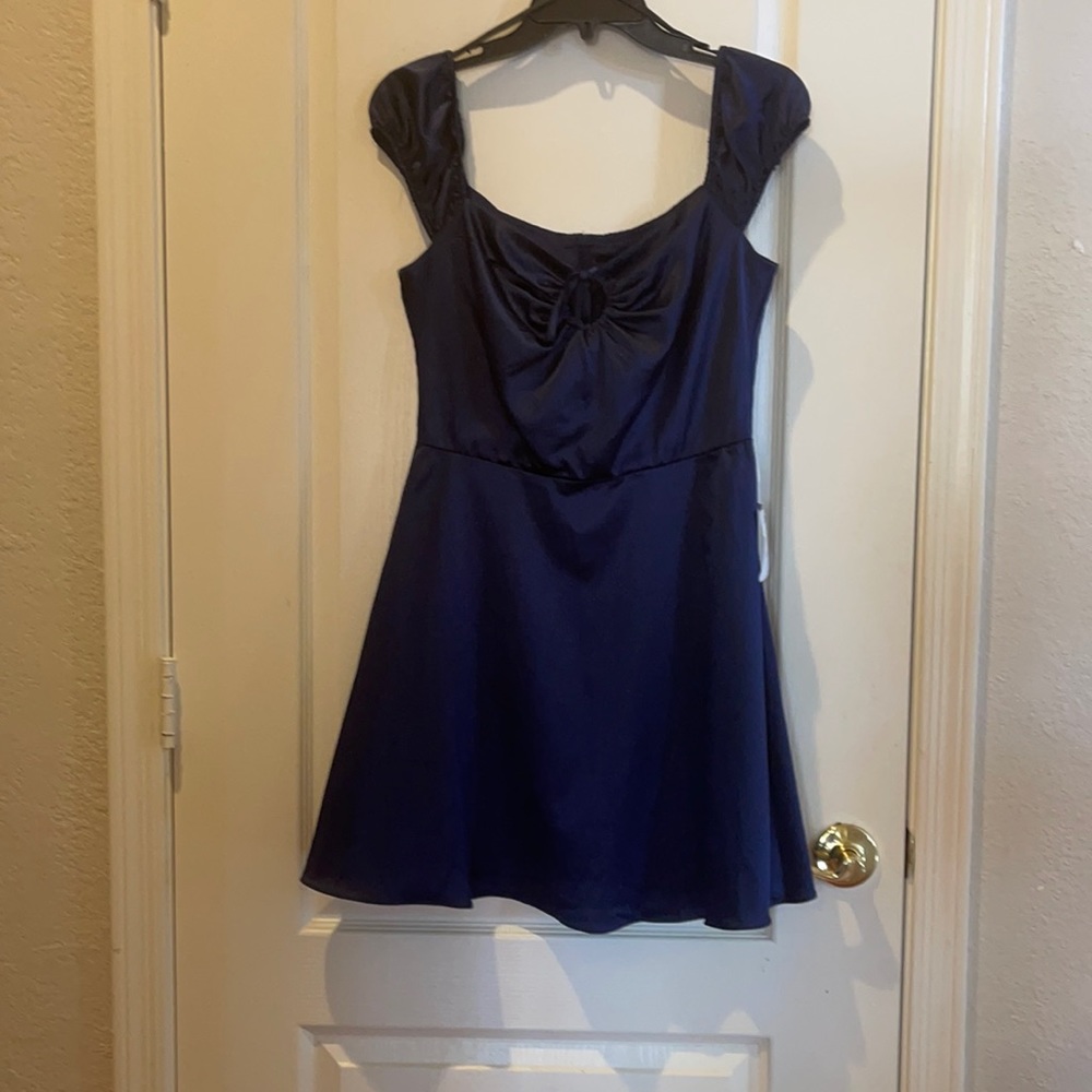 Blue Satin Dress